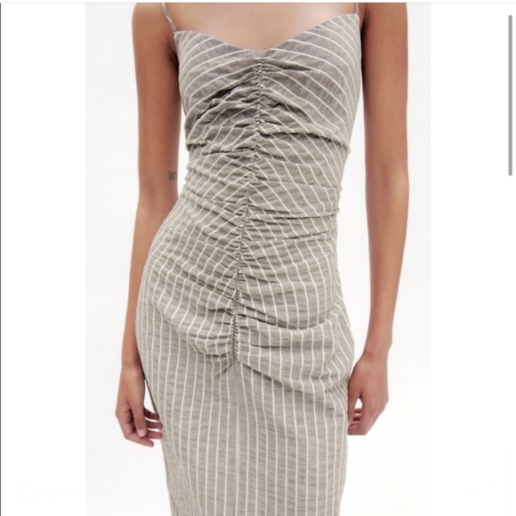 Zara striped rustic midi dress - Picture 3 of 5